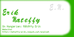 erik mateffy business card